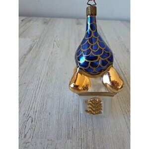 Moroccan glass mercury ornament building Xmas tree vintage